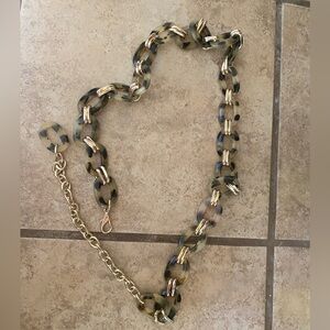 Anthropologie Tortoise Shell Enamel and Metal Belt S/M